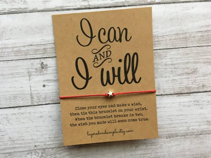 Inspirierendes Wunscharmband, Motivations-Schnurarmband, Partygeschenke von LayeredandSimple