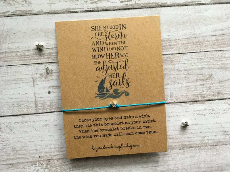 Inspirierendes Wunsch Armband, Verstellbares Schnur Armband von LayeredandSimple