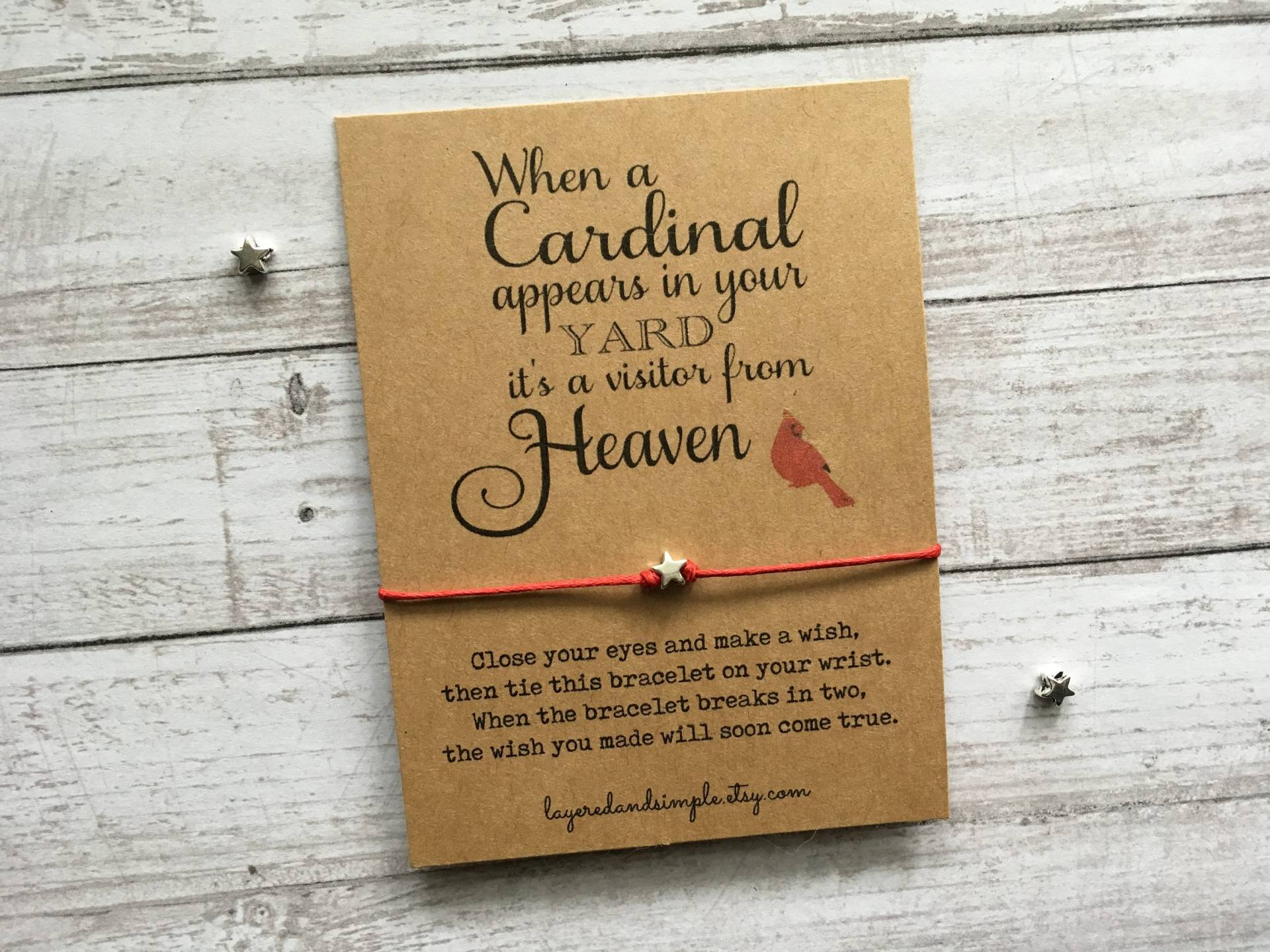 Kardinal Wunsch Armband, Trauer Beileid Geschenk von LayeredandSimple