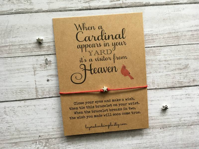 Kardinal Wunsch Armband, Trauer Beileid Geschenk von LayeredandSimple