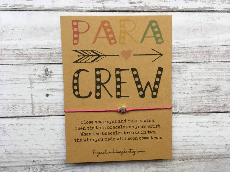 Para Geschenke Crew Kader Geschenk Für Paraprofessionals Wunsch Armband Lehrer Wertschätzung Paraprofessionelles von LayeredandSimple