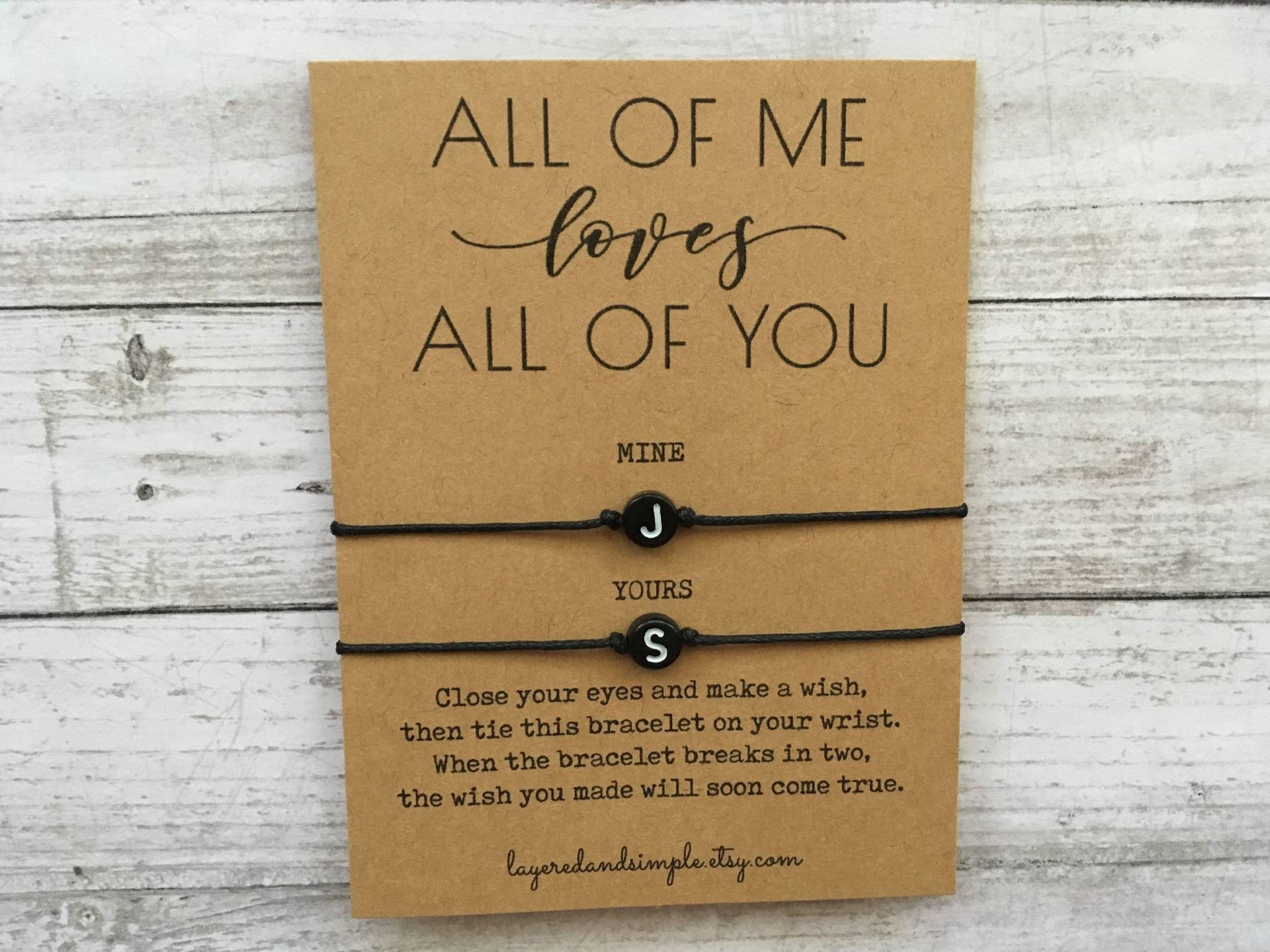 Personalisierte Anfangspaar Armband Set, Wunsch von LayeredandSimple