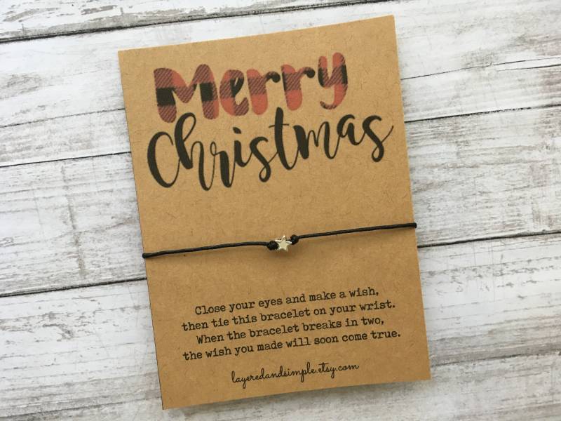 Weihnachtswunsch Armband, Buffalo Plaid Karte, Stocking Stuffer von LayeredandSimple