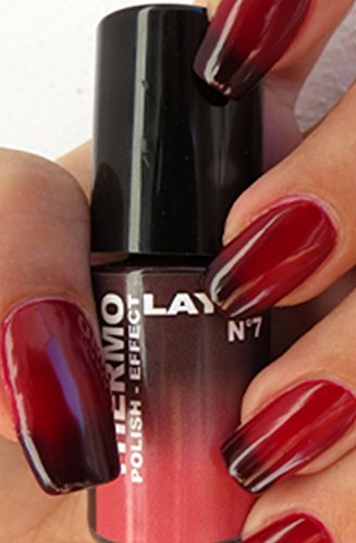 LAYLA® THERMO-FARBWECHSEL-LACK 5ml, #07 "BORDEAUX TO RED" - Wechselt die Farbe bei Temperaturwechsel! Deckend nach der 2. Schicht!! von LAYLA
