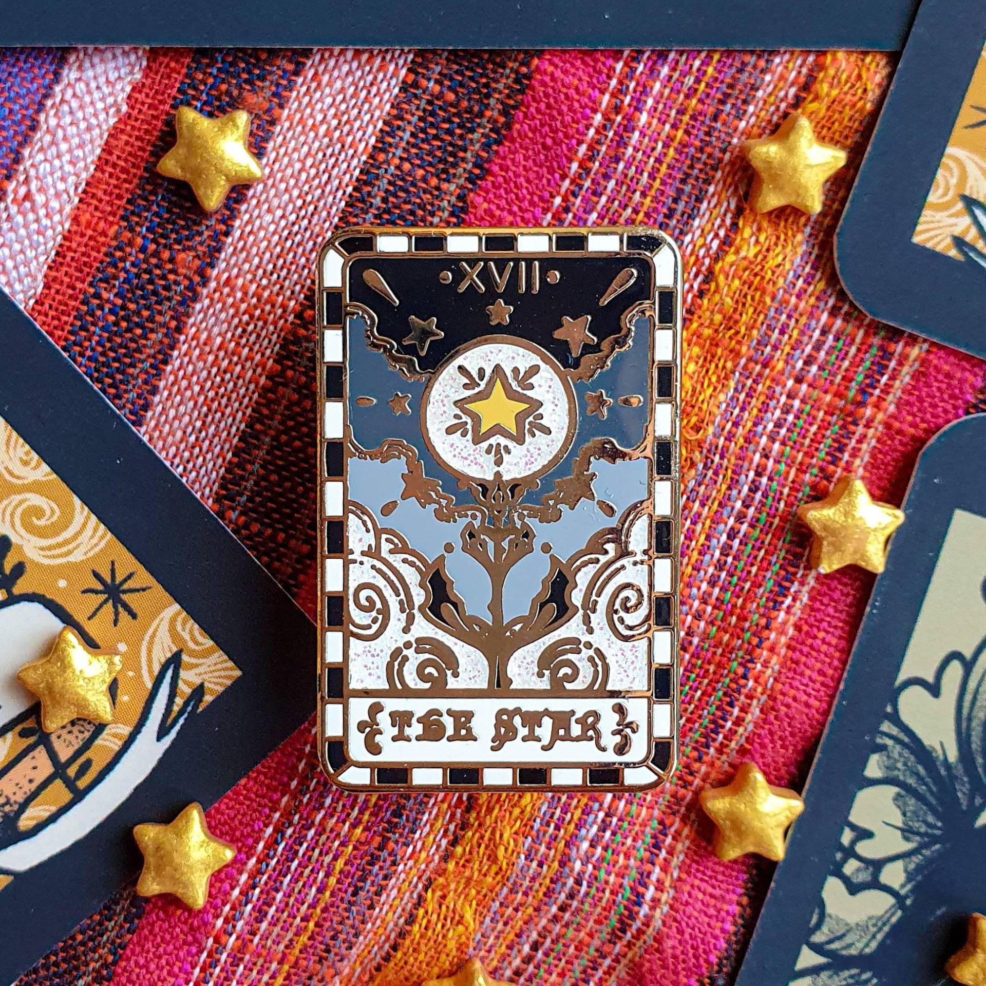 Der Stern. Tarot Karte Emaille Pin. Hart Witchy Anstecker. Alles Sehende Auge Glitzer. Die Sonne. Der Mond. Stern. Brosche. Seher von LaylaAshtarShrine