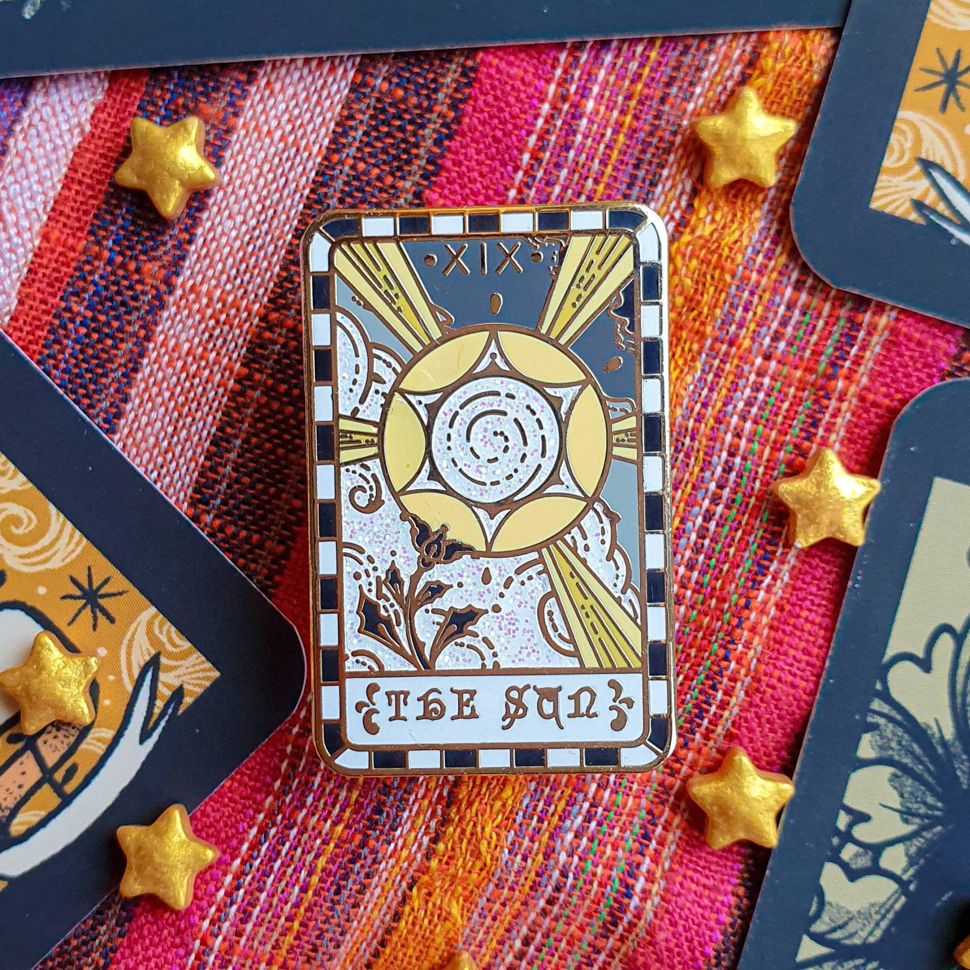Die Sonne. Tarot Karte Emaille Pin. Hart Witchy Anstecker. Alles Sehende Auge Glitzer. Die Sonne. Der Mond. Stern. Brosche. Seher von LaylaAshtarShrine