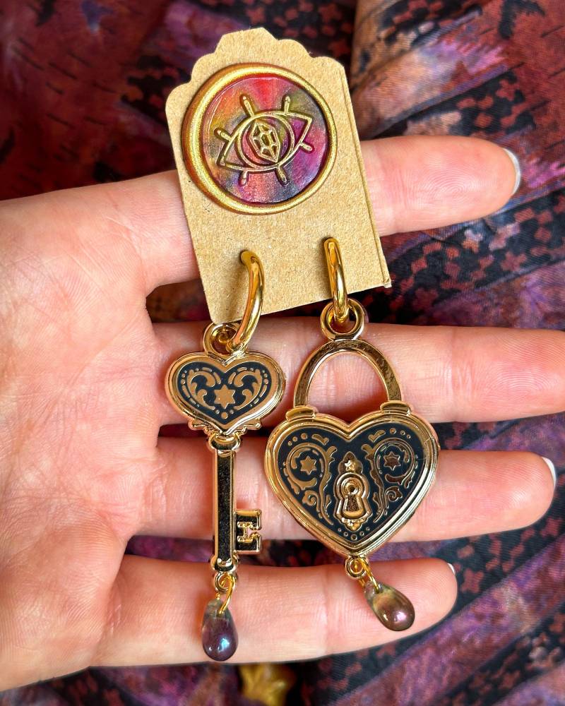 Lock Schlüssel Ohrringe. Rauchquarz Tropfen. Statement Ohrringe. Hexen Accessoires. Anhänger Austauschbare Creolen. Vergoldete Lock Schlüssel Ohrringe. Rauchquarz Tropfen. Statement Ohrringe. Hexen Accessoires. Anhänger Austauschbare Creolen. Vergoldete von LaylaAshtarShrine