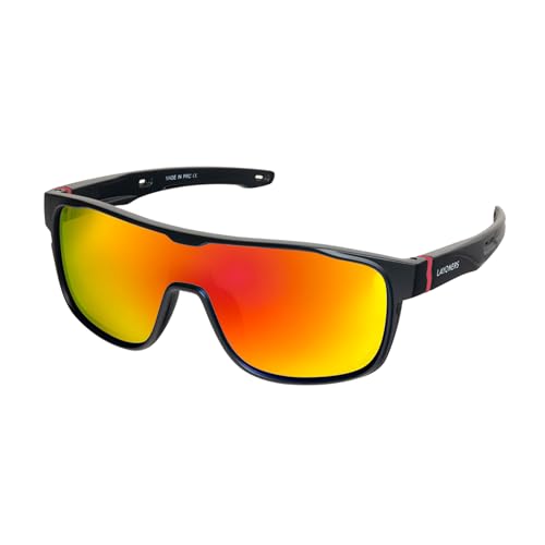 Layoners Aeolian Elegante Herren-Sonnenbrille, UV400-Schutz, Sportlich, Polarisierte Sonnenbrille, Leichter Rahmen, Ein-Glas-Design, Blendfrei (Orange) von Layoners