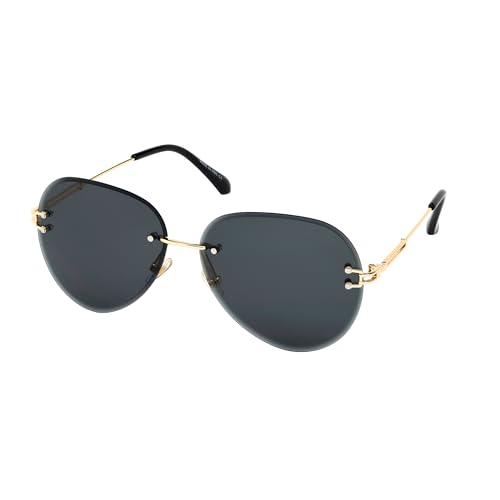 Layoners Valery. Elegante Sonnenbrille für Damen mit 100% UV-Schutz, Pilotenbrille, leicht, modernes rahmenloses Design, Metall, dünne Gläser von Layoners