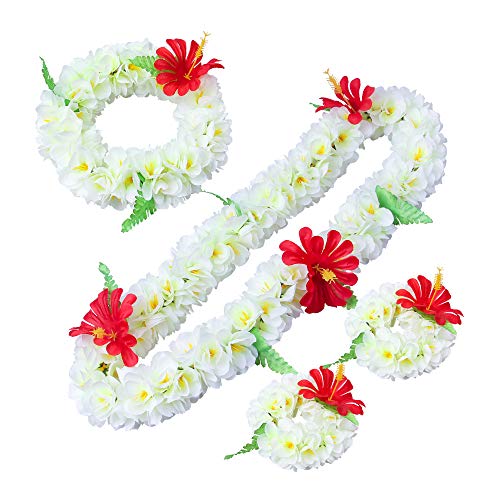 Layseri Hawaiianische Luau-Blumen-Halskette, Mahalo-Blumenmuster, Leis, Abschlussfeier, Hochzeit, Leis, Polyester, kein Edelstein Layseri Hawaiianische Luau-Blumen-Halskette, Mahalo-Blumenmuster, Leis, Abschlussfeier, Hochzeit, Leis, Polyester, kein Edelstein von Layseri