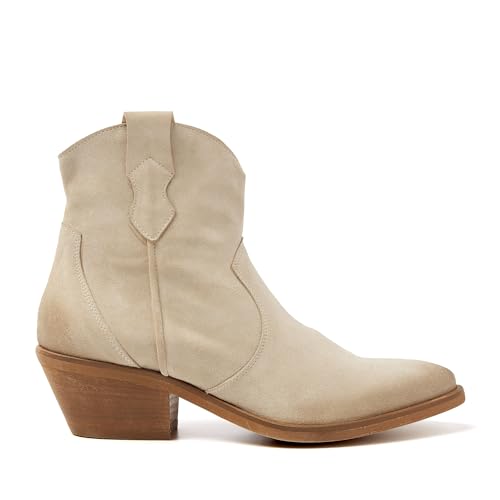 Lazamani Arianna Damen Wildleder Stiefeletten Beige (LA55105beige, EU Schuhgrößensystem, Erwachsene, Damen, Numerisch, M, 37) von Lazamani