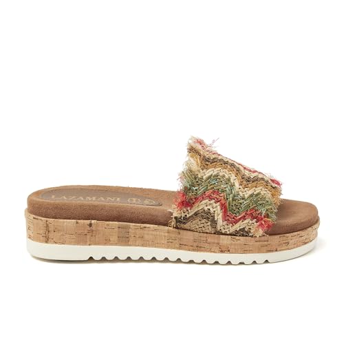 Lazamani Violet Damen Raffia-Pantoletten Taupe (LA75300taupe, EU Schuhgrößensystem, Erwachsene, Numerisch, M, 41) von Lazamani