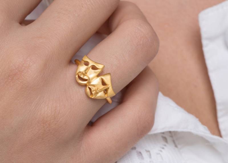 Maskenring, 925 Sterling Silber Maskenring, 925 Sterling Silber von LazarevicJewelry