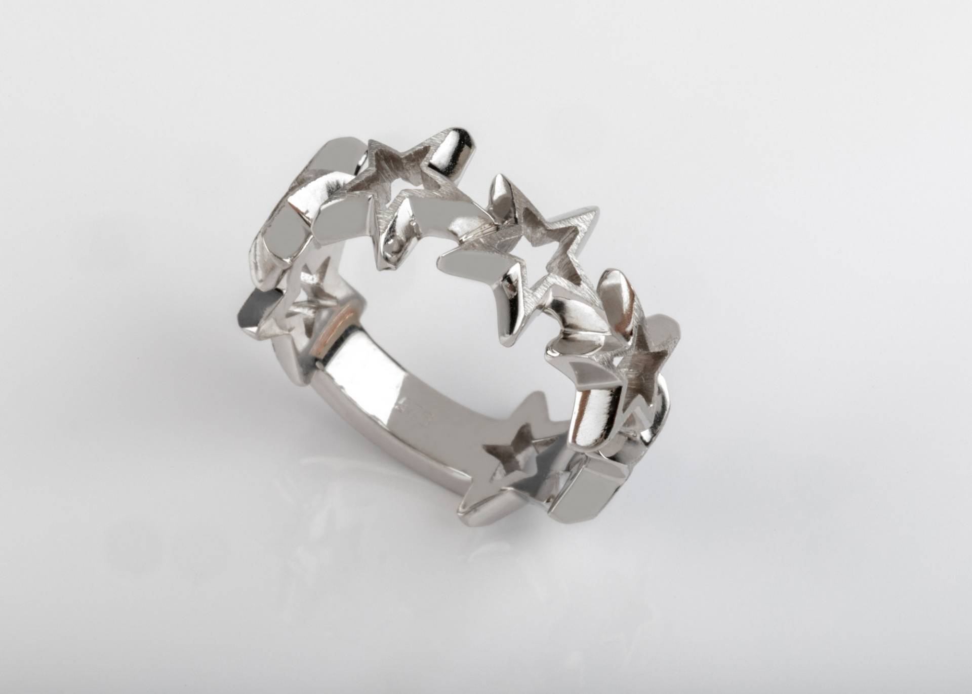 Offene Stern Ring, Rund Um 925 Sterling Silber, 9 Mm Breit Offene Stern Ring, Rund Um 925 Sterling Silber, 9 Mm Breit von LazarevicJewelry