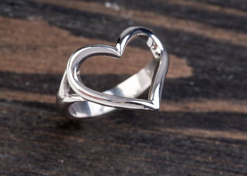Offener Herzring , Liebesring, 925 Sterling Silber Offener Herzring , Liebesring, 925 Sterling Silber von LazarevicJewelry