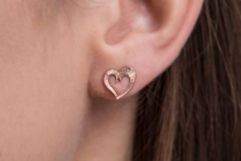 Offenes Herz Ohrstecker, 925 Sterling Silber Offenes Herz Ohrstecker, 925 Sterling Silber von LazarevicJewelry