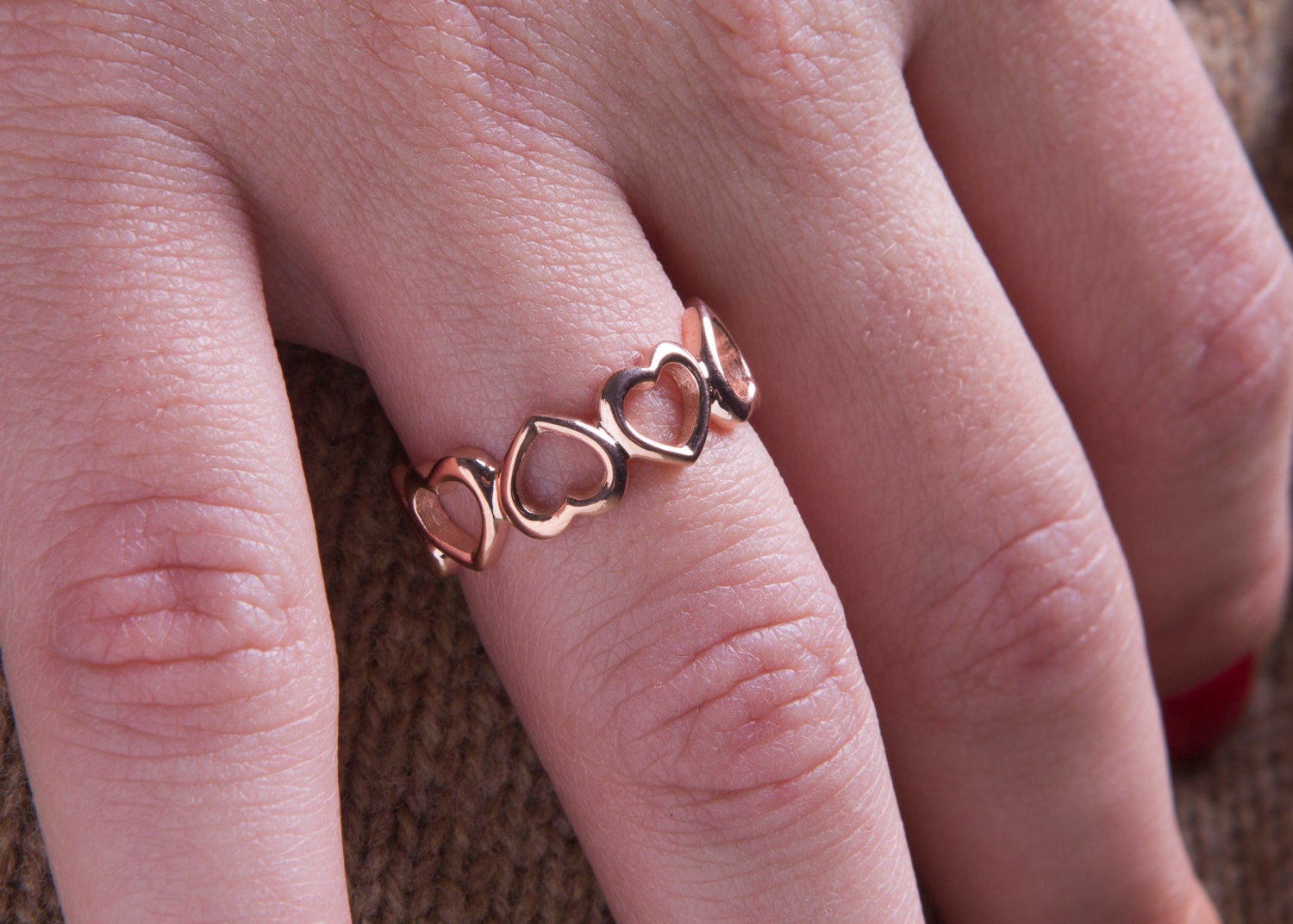 Offenes Herzring, Rund Um Herz-Ring, Liebesring, 925 Sterling Silber Offenes Herzring, Rund Um Herz-Ring, Liebesring, 925 Sterling Silber von LazarevicJewelry