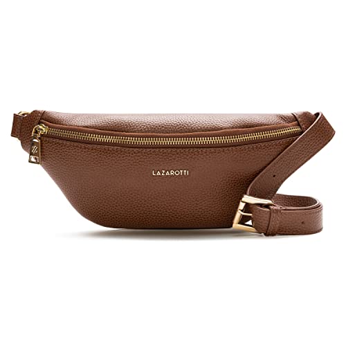 Lazarotti Bologna Leder Gürteltasche Damen | längenverstellbarer Tragegurt | große Bauchtasche 31 cm von Lazarotti