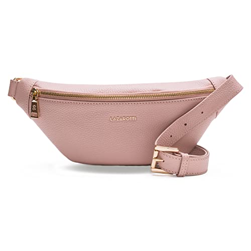 Lazarotti Bologna Leder Gürteltasche Damen | längenverstellbarer Tragegurt | große Bauchtasche 31 cm von Lazarotti