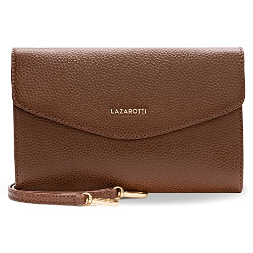 Lazarotti Bologna Leder Handtasche Damen | abnehm- & längenverstellbarer Schulterriemen | mittelgroße Clutch 23 cm von Lazarotti