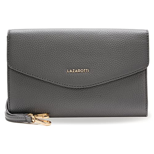 Lazarotti Bologna Leder Handtasche Damen | abnehm- & längenverstellbarer Schulterriemen | mittelgroße Clutch 23 cm von Lazarotti