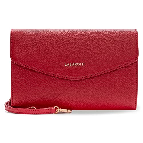 Lazarotti Bologna Leder Handtasche Damen | abnehm- & längenverstellbarer Schulterriemen | mittelgroße Clutch 23 cm von Lazarotti