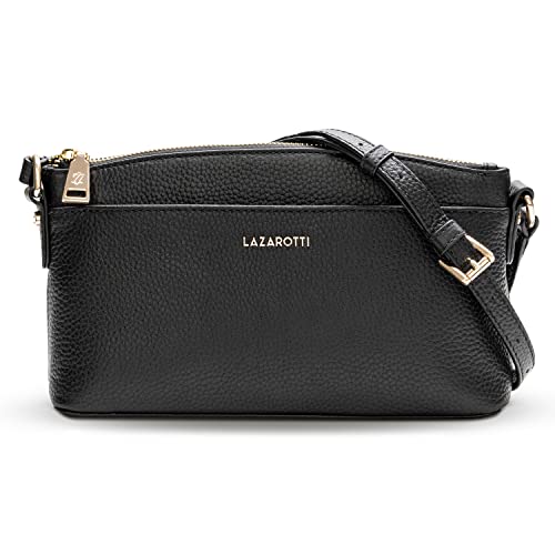 Lazarotti Bologna Leder Umhängetasche Damen | verstellbarer Schultergurt | mittelgroße Crossbody Bag | Schultertasche 24 cm von Lazarotti