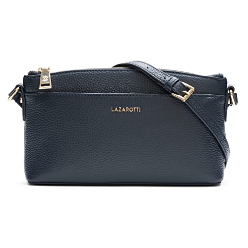 Lazarotti Bologna Leder Umhängetasche Damen | verstellbarer Schultergurt | mittelgroße Crossbody Bag | Schultertasche 24 cm von Lazarotti