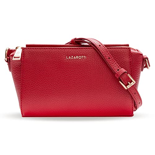 Lazarotti Bologna Leder Umhängetasche Damen | verstellbarer Schultergurt | mittelgroße Crossbody Bag | Schultertasche 20 cm von Lazarotti