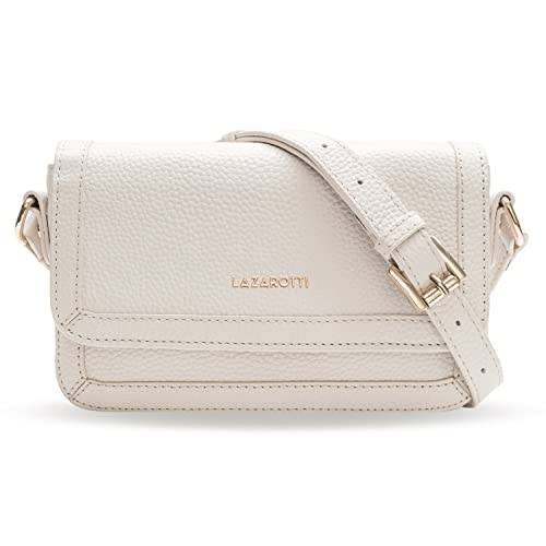 Lazarotti Bologna Leder Umhängetasche Damen | verstellbarer Schulterriemen | mittelgroße Crossbody Bag | Schultertasche 21 cm von Lazarotti