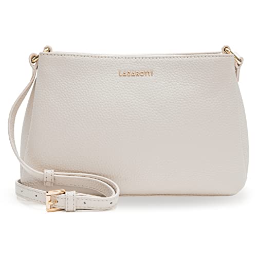 Lazarotti Bologna Leder Umhängetasche Damen | 3 Hauptfächer & längenverstellbarer Schulterriemen | mittelgroße Crossbody Bag | Schultertasche 23 cm von Lazarotti