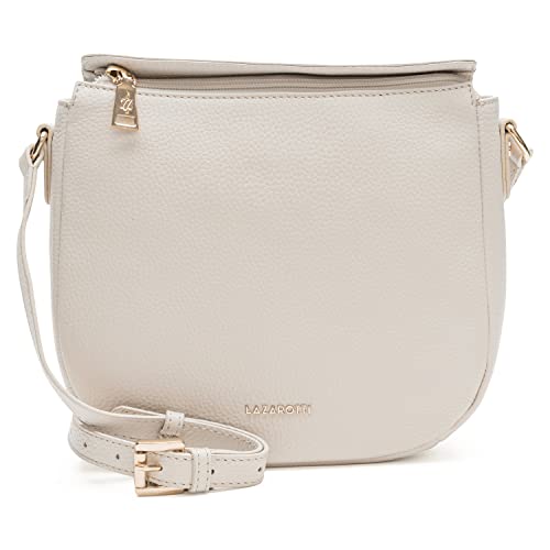 Lazarotti Bologna Leder Umhängetasche Damen | verstellbarer Schultergurt | mittelgroße Crossbody Bag | Schultertasche 25 cm von Lazarotti