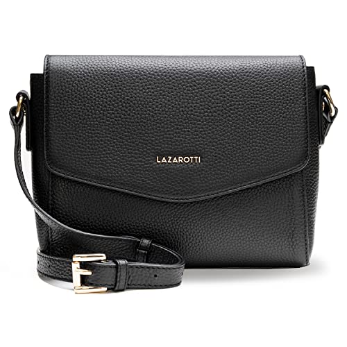 Lazarotti Bologna Leder Umhängetasche Damen | verstellbarer Schultergurt | mittelgroße Crossbody Bag | Schultertasche 22 cm von Lazarotti