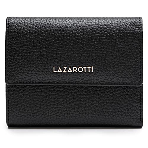 Lazarotti Bologna mittelgroße Leder Geldbörse Damen | mit Druckknopf, 8 Kartenfächer, Münzfach, RFID-Schutz | 12 x 10 x 3 cm (2 Breiten einstellbar) von Lazarotti