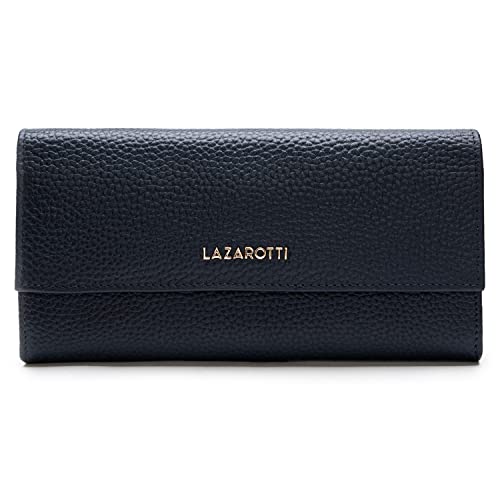 Lazarotti Bologna große Leder Geldbörse Damen | mit Druckknopf, großem Reißverschlussfach, 12 Kartenfächer, RFID-Schutz | 19 x 10 x 3 cm (2 Breiten einstellbar) von Lazarotti