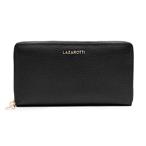 Lazarotti Bologna große Leder Geldbörse Damen | großes Reißverschlussfach, 16 Kartenfächer, Münzfach, RFID-Schutz | 19 x 10 x 4 cm von Lazarotti