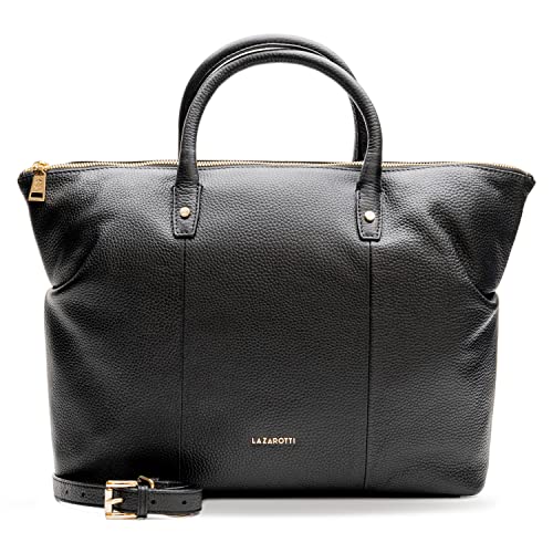 Lazarotti Bologna Leder Shopper Tasche Damen | mit abnehmbarem Schultergurt | XL Henkeltasche 36 cm von Lazarotti