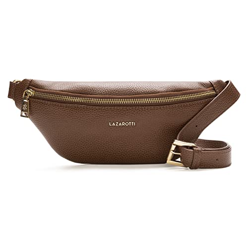 Lazarotti Bologna Leder Gürteltasche Damen | längenverstellbarer Tragegurt | große Bauchtasche 31 cm von Lazarotti