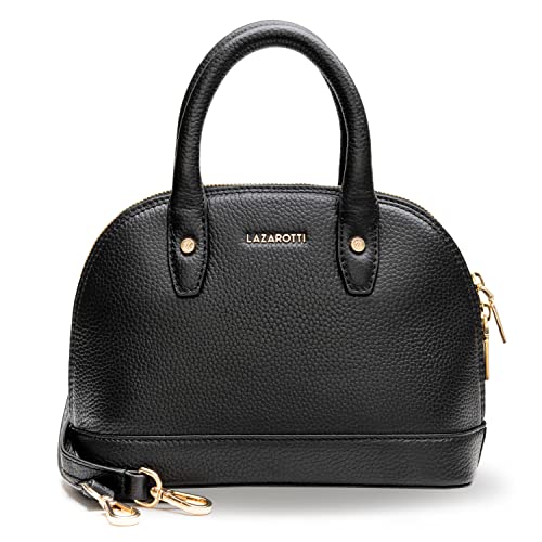 Lazarotti Bologna Leder Handtasche Damen | mit Henkel & abnehmbaren Tragegurt | mittelgroße Henkeltasche 24 cm von Lazarotti