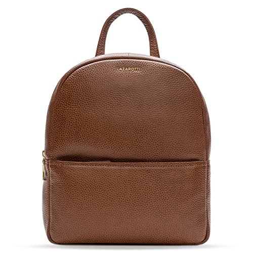 Lazarotti Bologna Leder Rucksack Damen | 2 Fächer & verstellbare Schultergurte | großer Cityrucksack 26 cm von Lazarotti