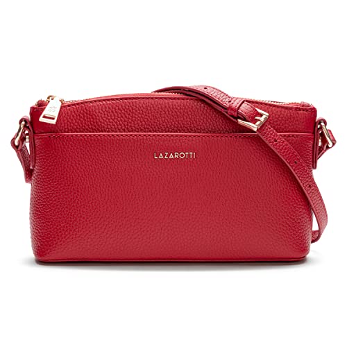 Lazarotti Bologna Leder Umhängetasche Damen | verstellbarer Schultergurt | mittelgroße Crossbody Bag | Schultertasche 24 cm von Lazarotti