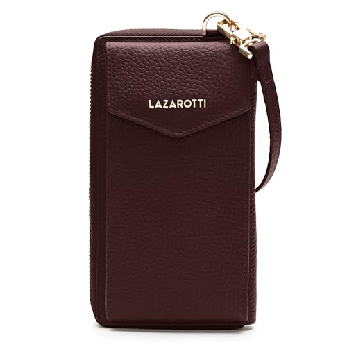 Lazarotti Bologna XL Leder Damen-Geldbörse & Handytasche (2-in-1) | 16 Kartenfächer | zum Umhängen mit RFID-Schutz 11 x 3,5 x 19 cm von Lazarotti