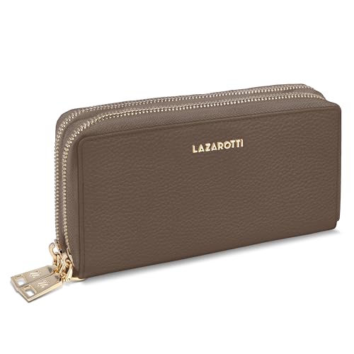Lazarotti Bologna XL Leder Geldbörse Damen | 2 große Reißverschlussfächer, 20 Kartenfächer, Münzfach, RFID-Schutz | 20 x 4 x 11 cm Lazarotti Bologna XL Leder Geldbörse Damen | 2 große Reißverschlussfächer, 20 Kartenfächer, Münzfach, RFID-Schutz | 20 x 4 x 11 cm von Lazarotti