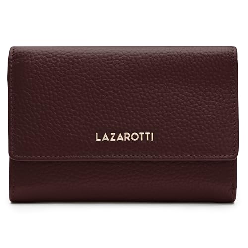 Lazarotti Bologna große Leder Damen-Geldbörse | großes Reißverschlussfach, 15 Kartenfächer, RFID-Schutz | 14 x 10 x 3,5 cm (2 Breiten einstellbar) von Lazarotti