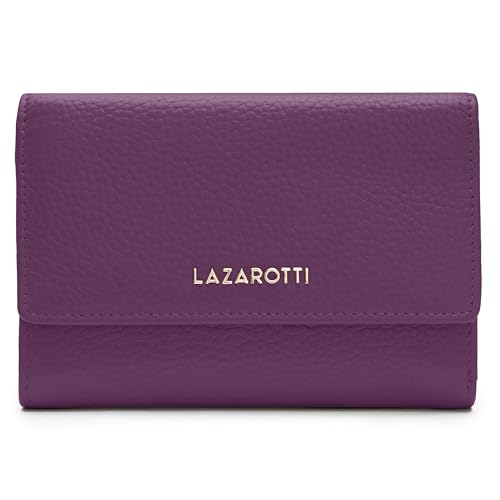 Lazarotti Bologna große Leder Damen-Geldbörse | großes Reißverschlussfach, 15 Kartenfächer, RFID-Schutz | 14 x 10 x 3,5 cm (2 Breiten einstellbar) von Lazarotti