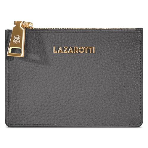 Lazarotti Bologna kompaktes Leder Kreditkartenetui für Damen | mit Reißverschlussfach, 4 Kartenfächer, RFID-Schutz & Schlüsselring | 11,5 x 8,5 x 1 cm von Lazarotti