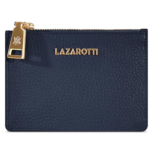 Lazarotti Bologna kompaktes Leder Kreditkartenetui für Damen | mit Reißverschlussfach, 4 Kartenfächer, RFID-Schutz & Schlüsselring | 11,5 x 8,5 x 1 cm von Lazarotti