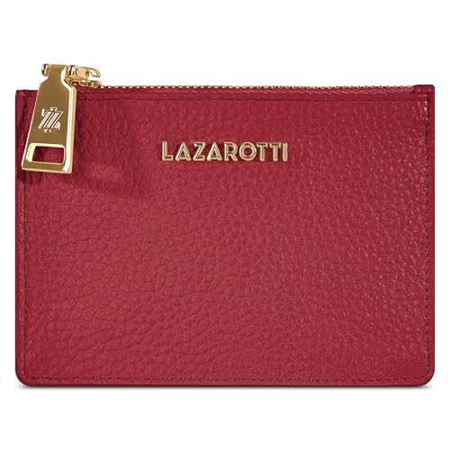Lazarotti Bologna kompaktes Leder Kreditkartenetui für Damen | mit Reißverschlussfach, 4 Kartenfächer, RFID-Schutz & Schlüsselring | 11,5 x 8,5 x 1 cm von Lazarotti