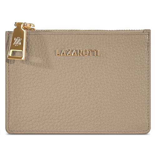 Lazarotti Bologna kompaktes Leder Kreditkartenetui für Damen | mit Reißverschlussfach, 4 Kartenfächer, RFID-Schutz & Schlüsselring | 11,5 x 8,5 x 1 cm von Lazarotti