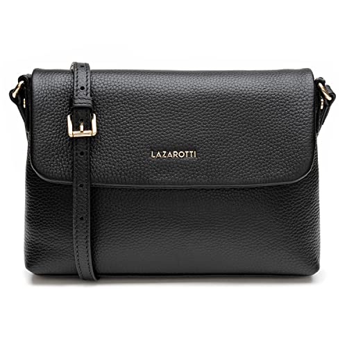 Lazarotti Bologna Leder Umhängetasche Damen | verstellbarer Schulterriemen | mittelgroße Crossbody Bag | Schultertasche 25 cm von Lazarotti